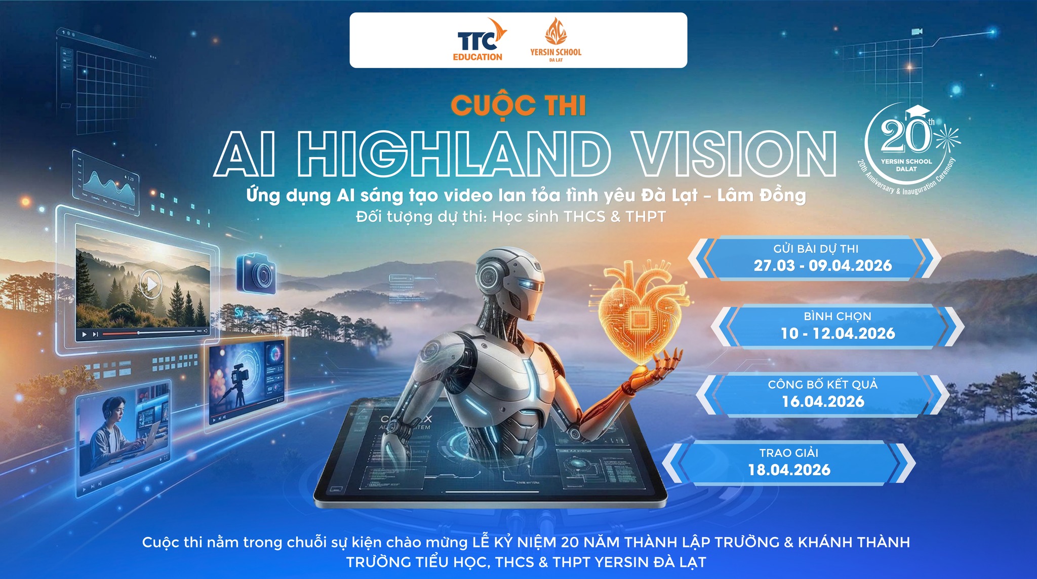 𝐀𝐈 𝐇𝐈𝐆𝐇𝐋𝐀𝐍𝐃 𝐕𝐈𝐒𝐈𝐎𝐍 𝟐𝟎𝟐𝟔 – CHÍNH THỨC MỞ ĐƠN ĐĂNG KÝ CHO HỌC SINH THCS & THPT!