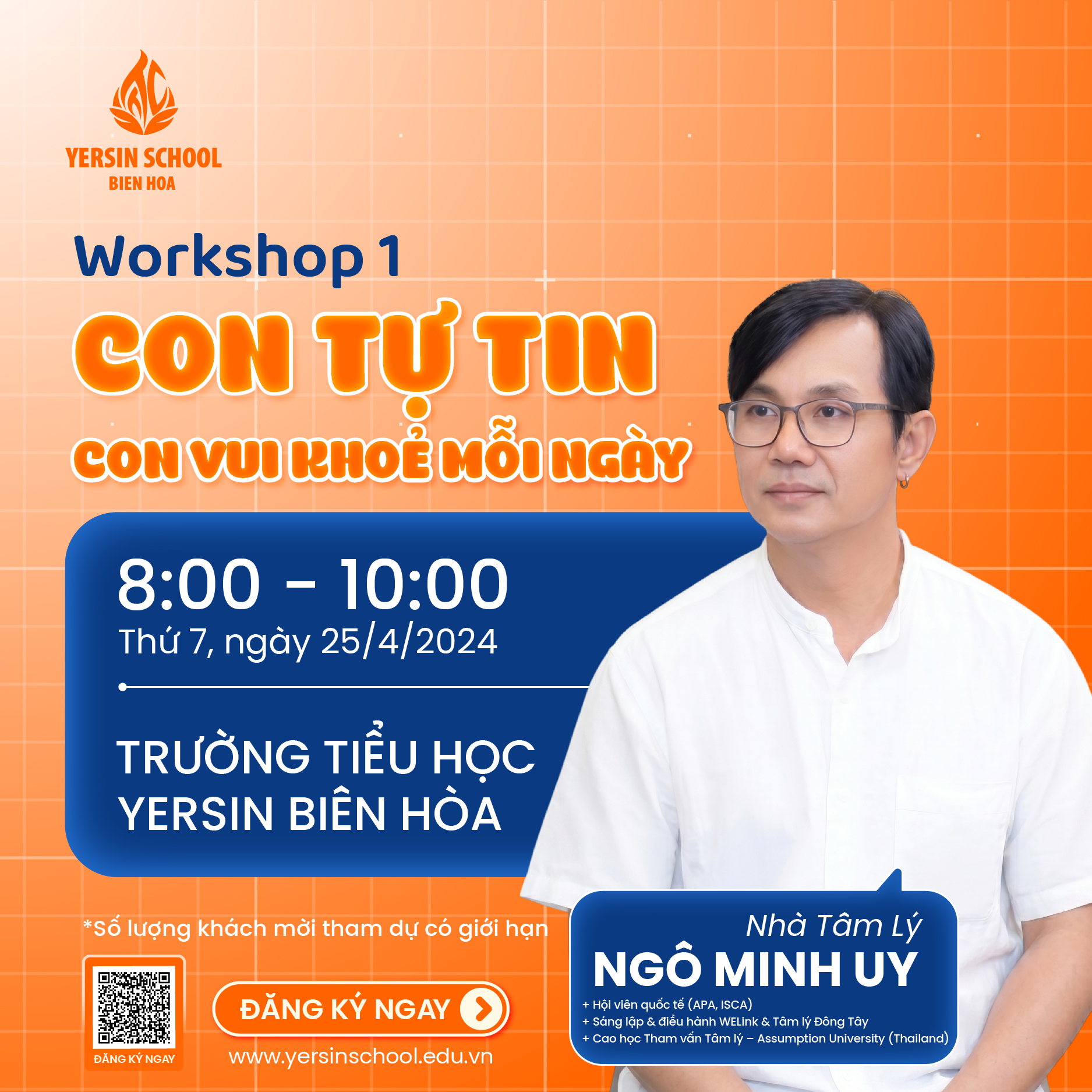 WORKSHOP SỐ 1: CON TỰ TIN – CON VUI KHỎE MỖI NGÀY DÀNH CHO BA MẸ CHUẨN BỊ CON VÀO LỚP 1