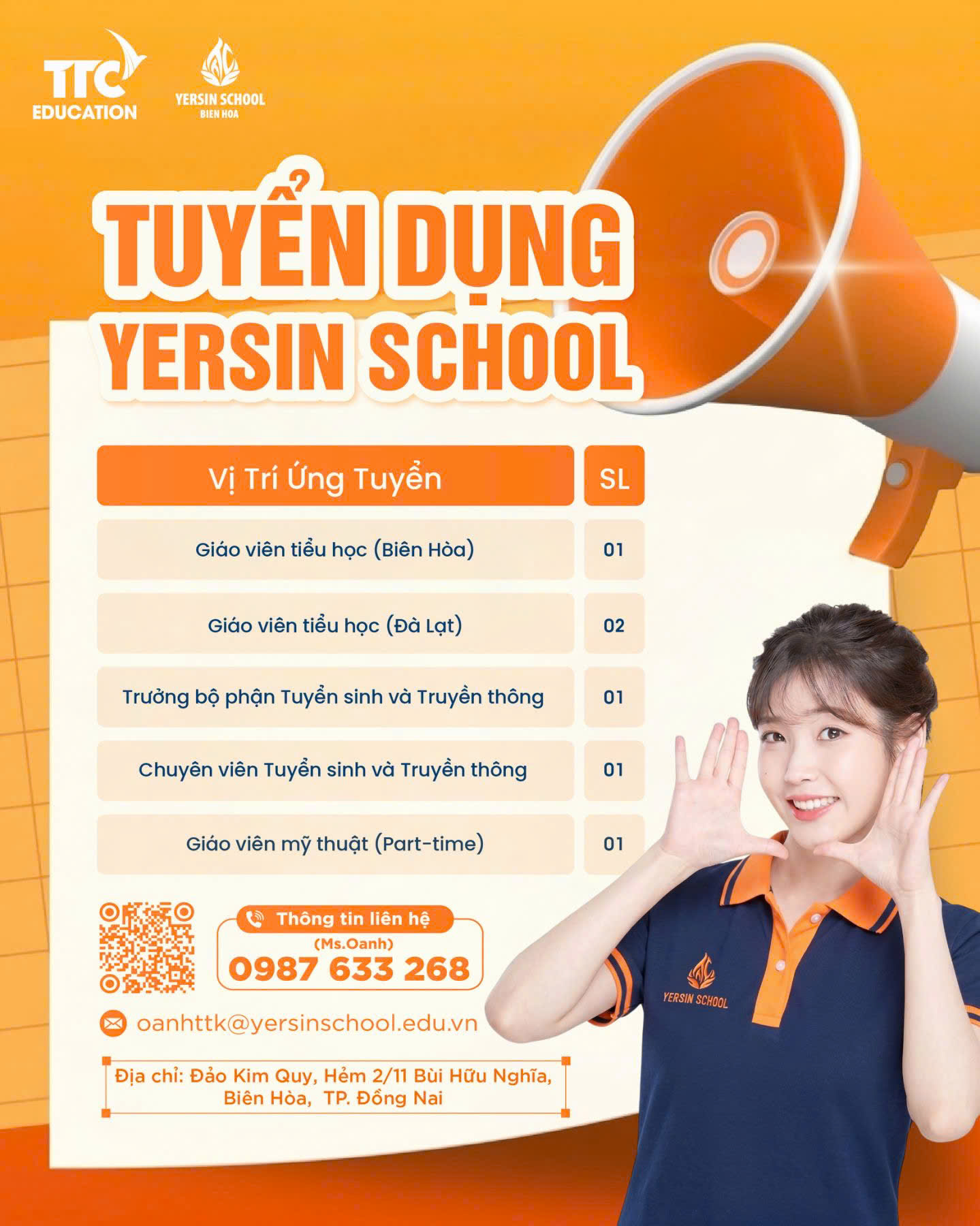 THÔNG BÁO TUYỂN DỤNG GIÁO VIÊN TIỂU HỌC – THÁNG 09.2026